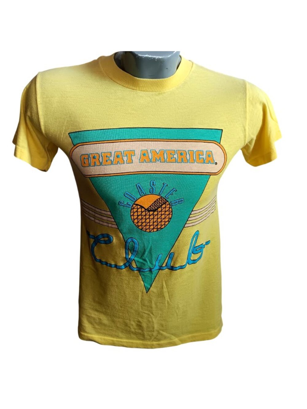Vintage Small Single Stitch T-shirt Great America Roller Coaster 80's Puff Print - Picture 2 of 7